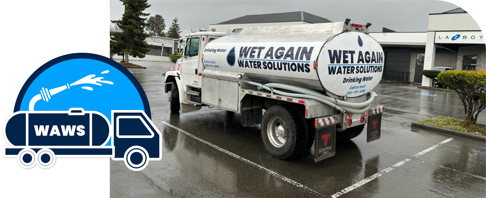 Wet Again Water Solutions truck and graphic 